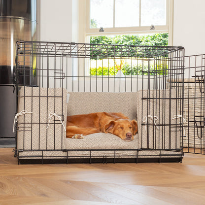 Dog Cage with Cushion & Bumper in Essentials Herdwick Pebble by Lords & Labradors