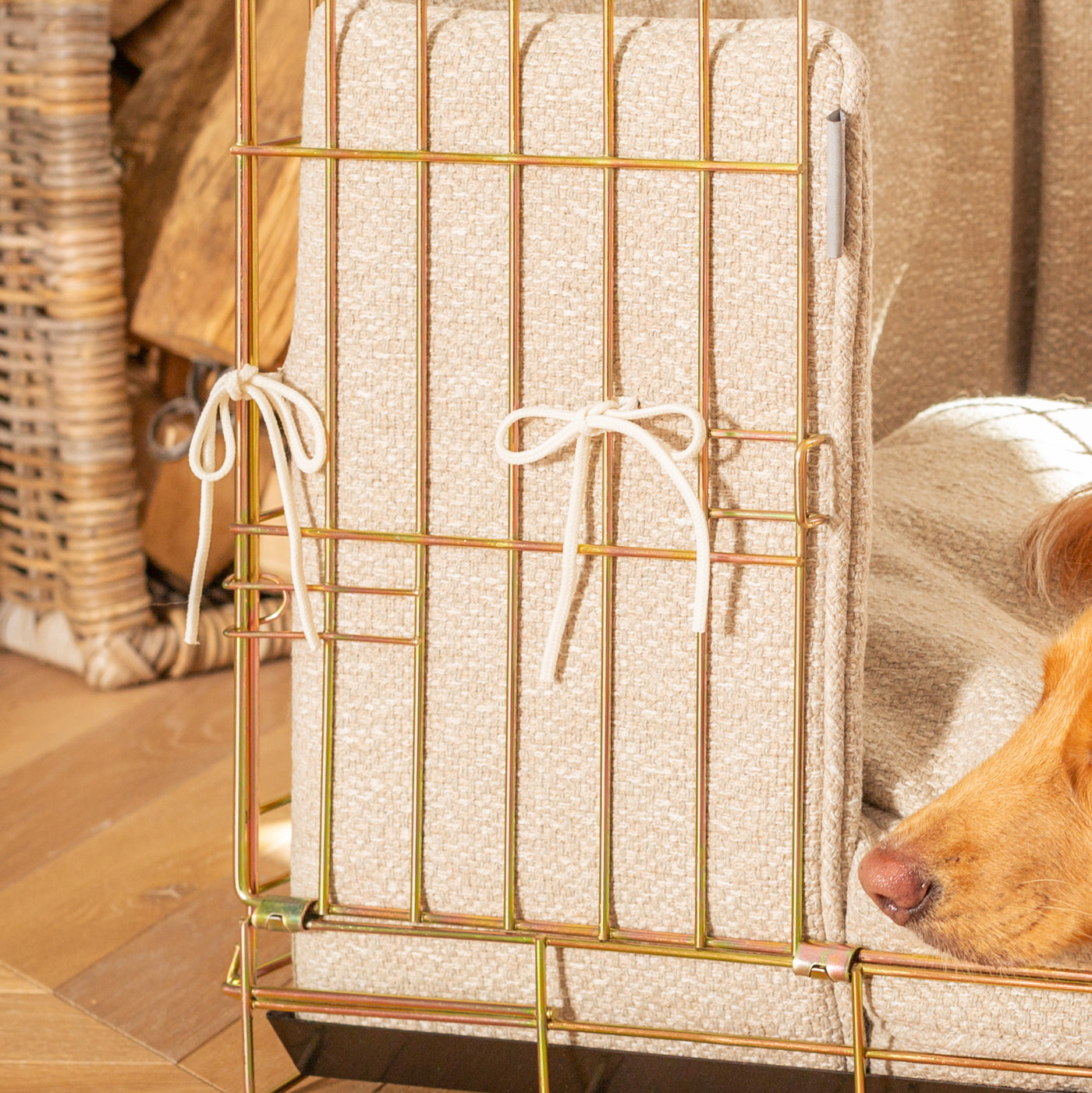 Dog Cage with Cushion & Bumper in Essentials Herdwick Sandstone by Lords & Labradors