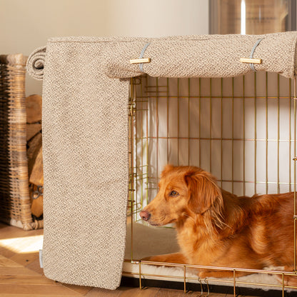 Dog Cage Cover In Essentials Herdwick Pebble by Lords & Labradors