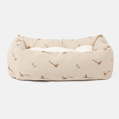 Cozy & Calming Puppy Cage Bed, The Perfect Dog Cage Accessory For The Ultimate Dog Den! In Stunning woodland Pheasant! Now Available to Personalize at Lords & Labradors US