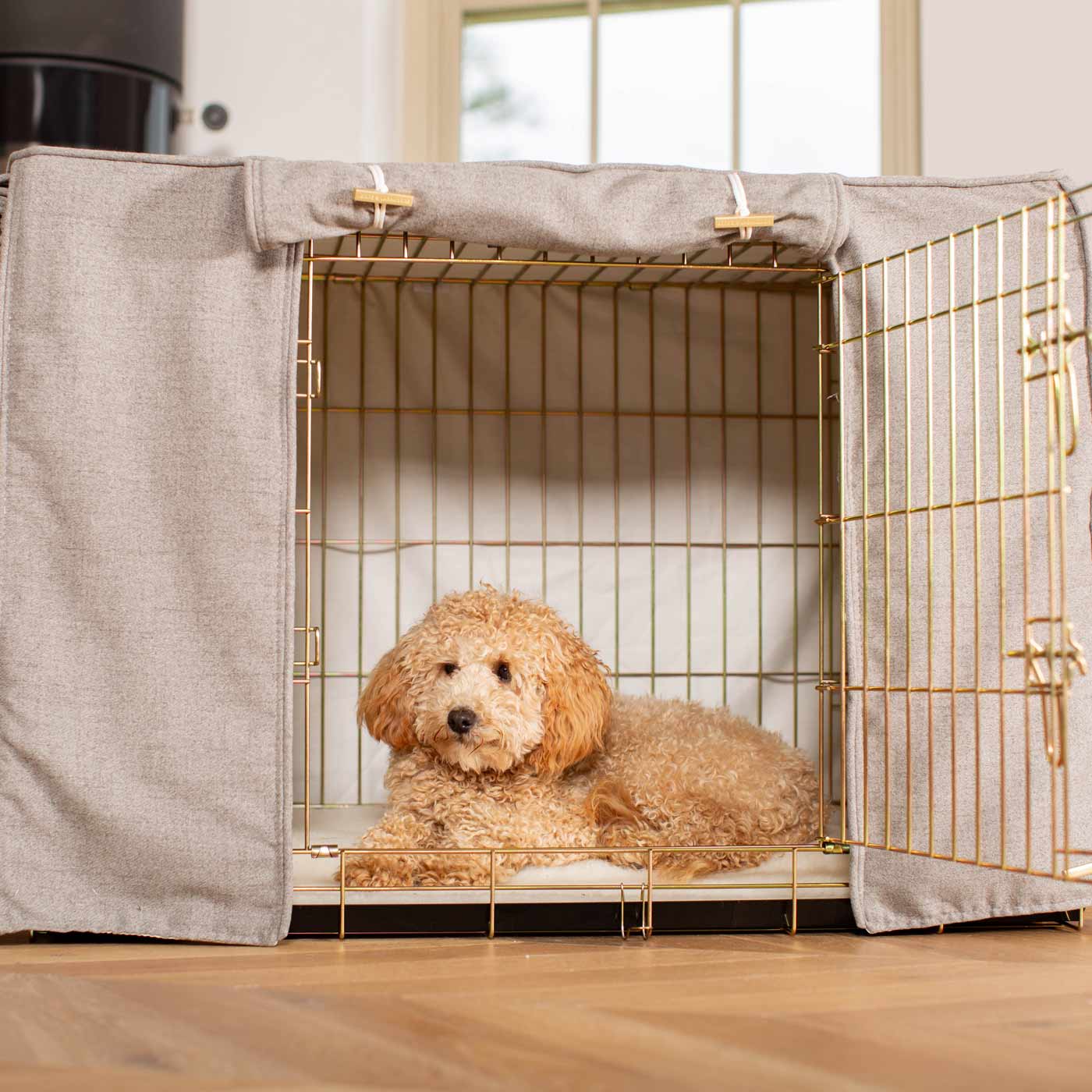 Dog Cage with Cage Cover in Inchmurrin Ground by Lords & Labradors