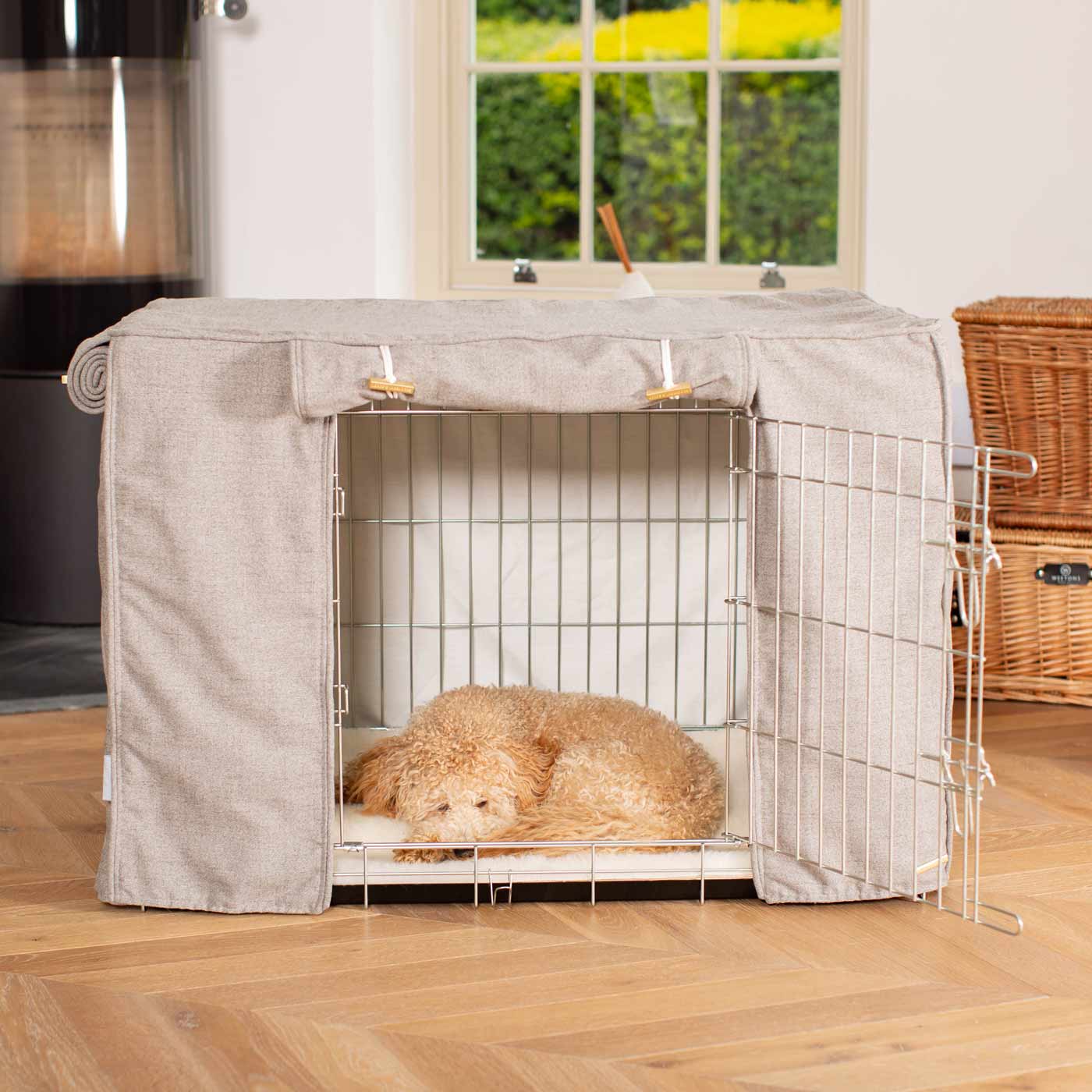 Dog Cage with Cage Cover in Inchmurrin Ground by Lords & Labradors