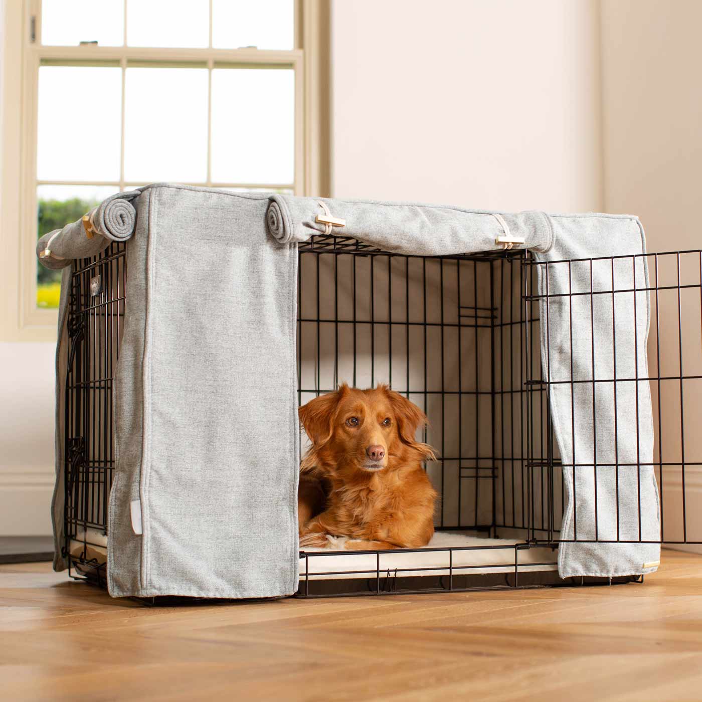 Dog Cage Cover In Inchmurrin Iceberg by Lords & Labradors
