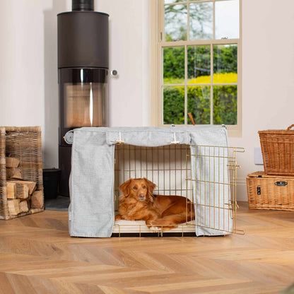 Dog Cage with Cage Cover in Inchmurrin Iceberg by Lords & Labradors