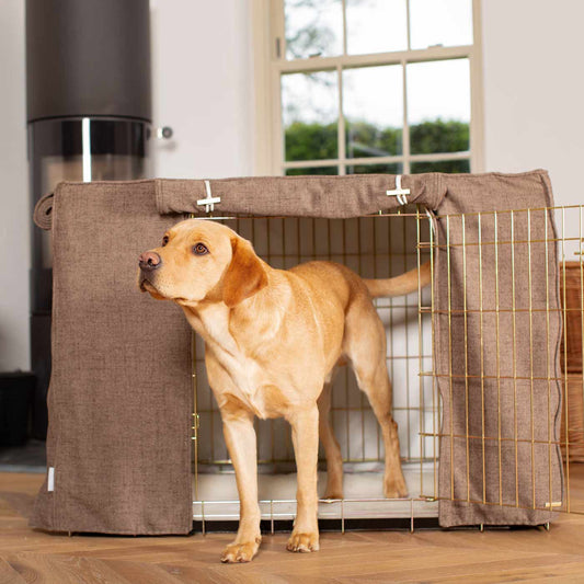 Dog Cage Cover In Inchmurrin Umber by Lords & Labradors