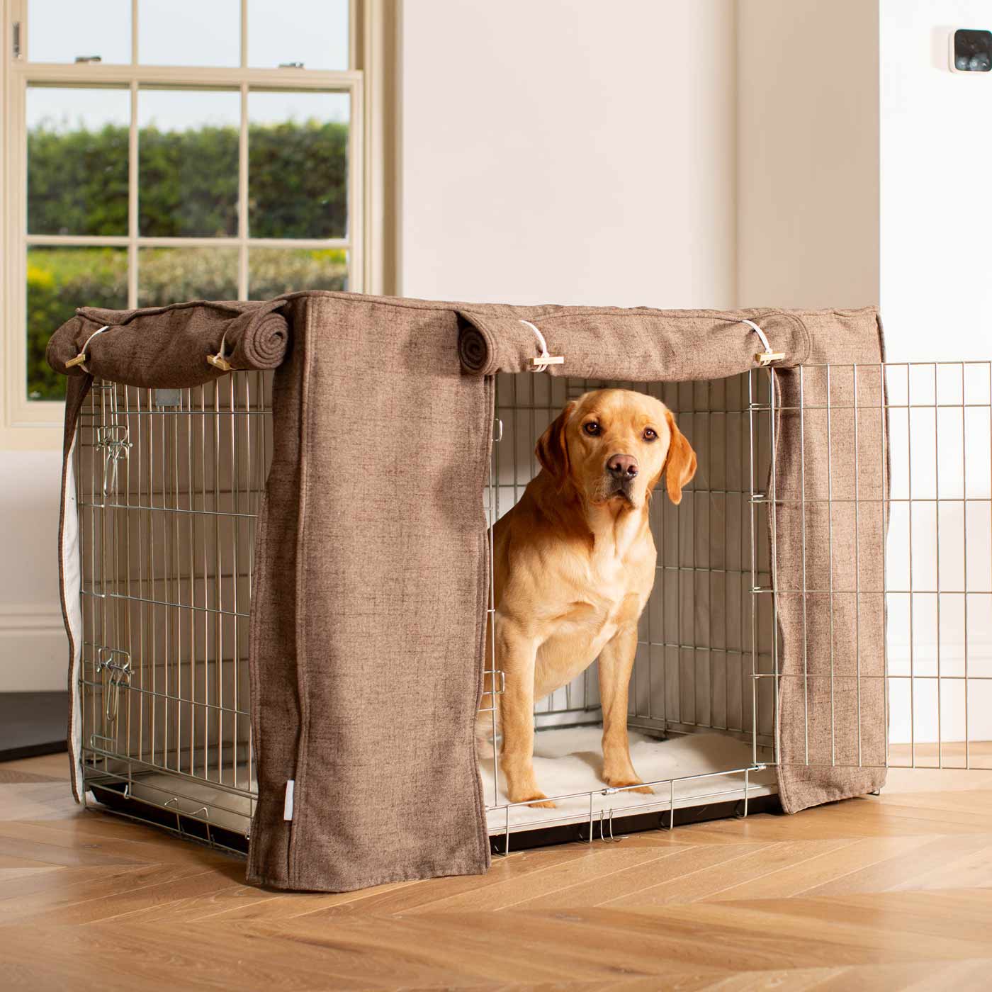 Dog Cage Cover In Inchmurrin Umber by Lords & Labradors