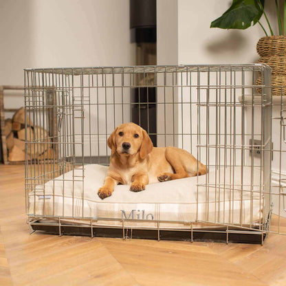 Luxury Silver Dog Cage Set With Cushion, The Perfect Dog Cage For The Ultimate Naptime, Now Available To Personalize at Lords & Labradors US