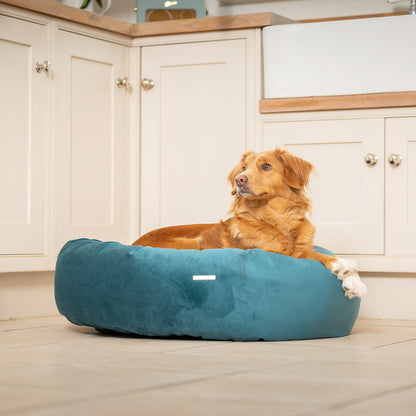 Donut Bed in Marine Velvet By Lords & Labradors