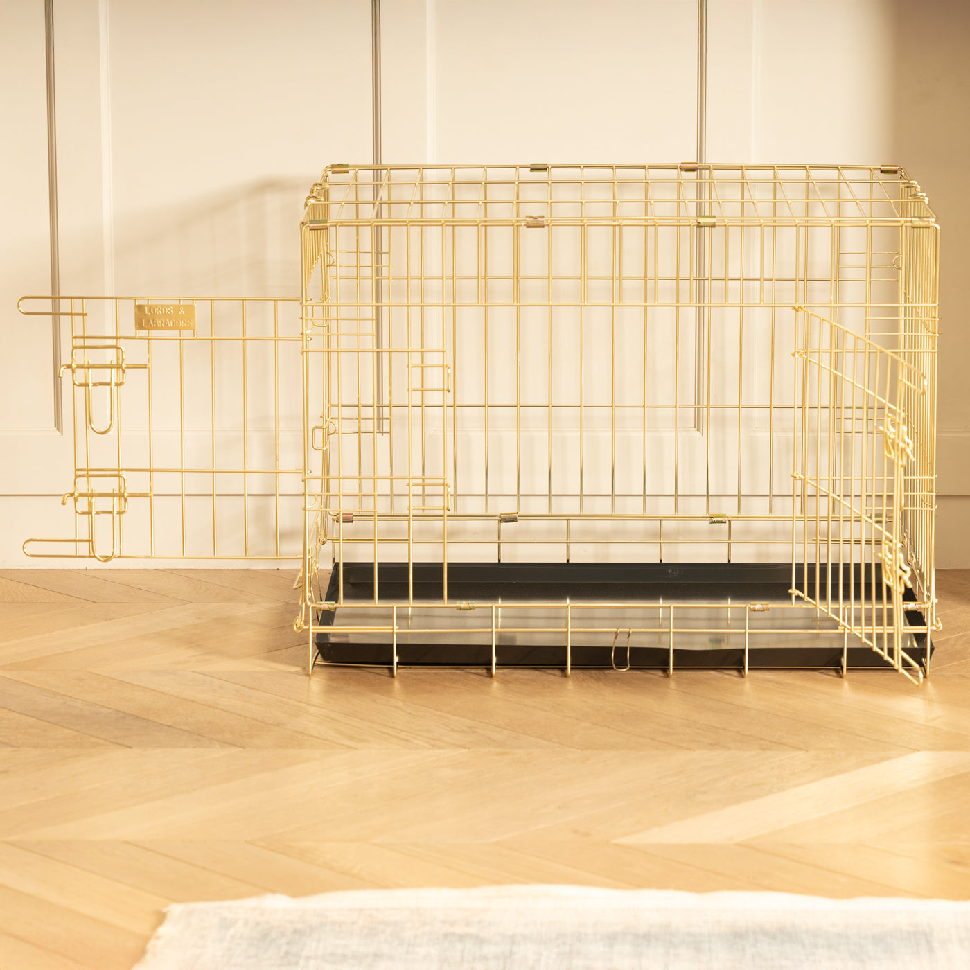 Special Edition Heavy Duty Deluxe Dog Crate in Champagne Gold by Lords & Labradors