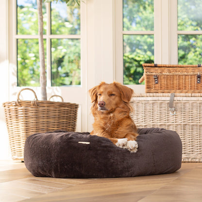 Calming Anti-Anxiety Donut Bed in Dusk Faux Fur by Lords & Labradors