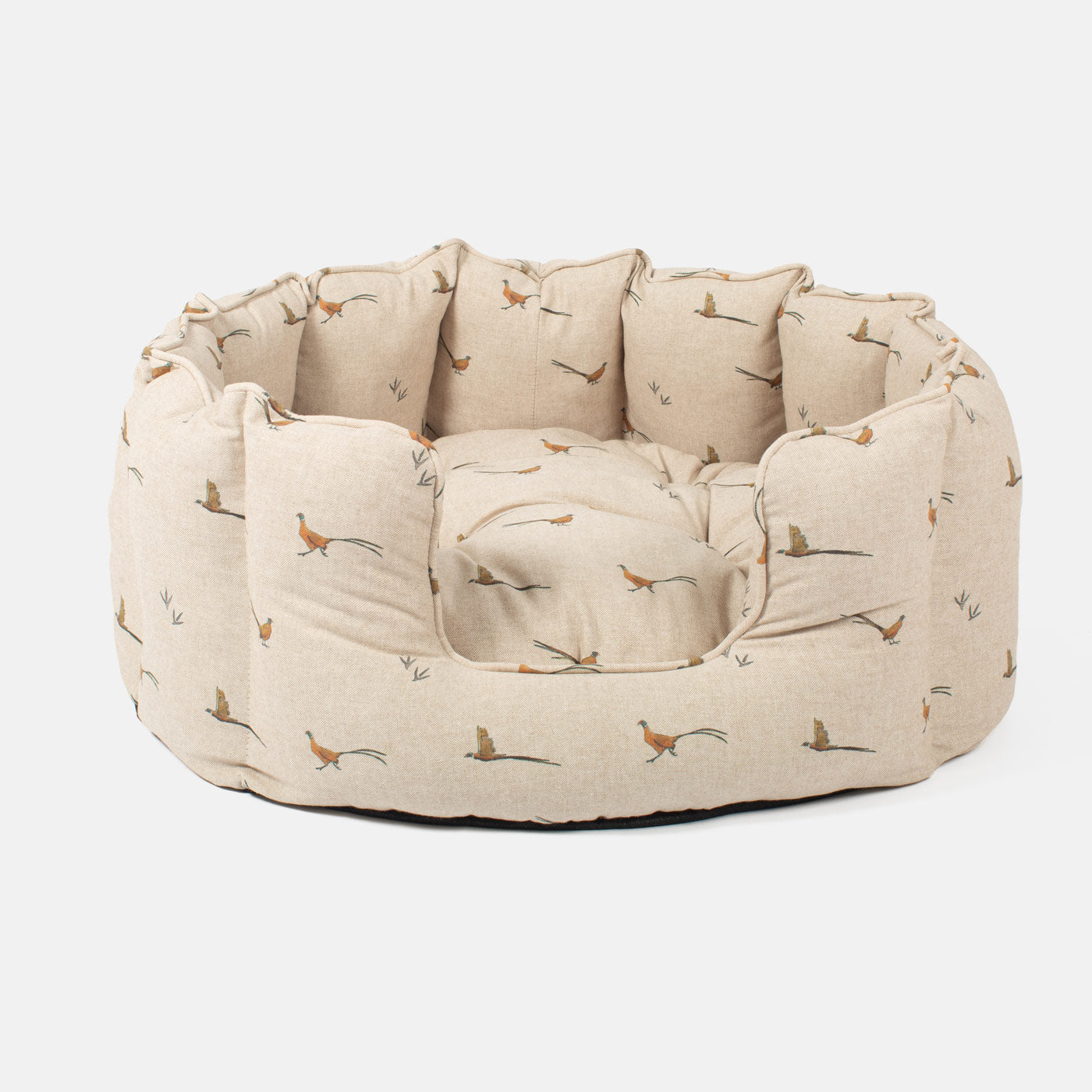 Discover the perfect high wall dog bed in the beautifully crafted woodland collection, this comfortable and cosy bed for dogs features an inner pillow with a plush fleece on the other side for a luxurious touch! Available to personalise now at Lords & Labradors    