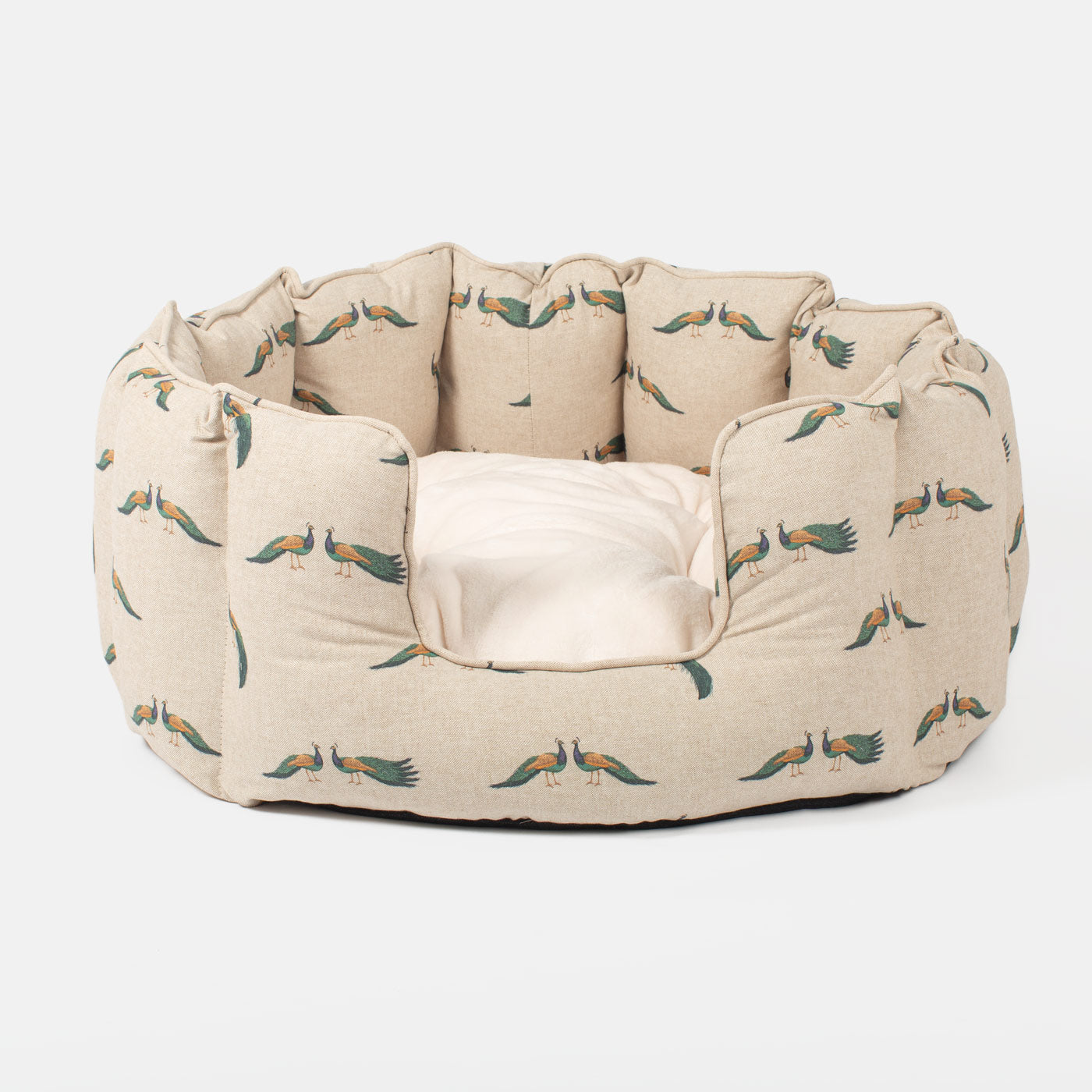 Discover the perfect high wall dog bed in the beautifully crafted woodland collection, this comfortable and cozy bed for dogs features an inner pillow with a plush fleece on the other side for a luxurious touch! Available to personalize now at Lords & Labradors US