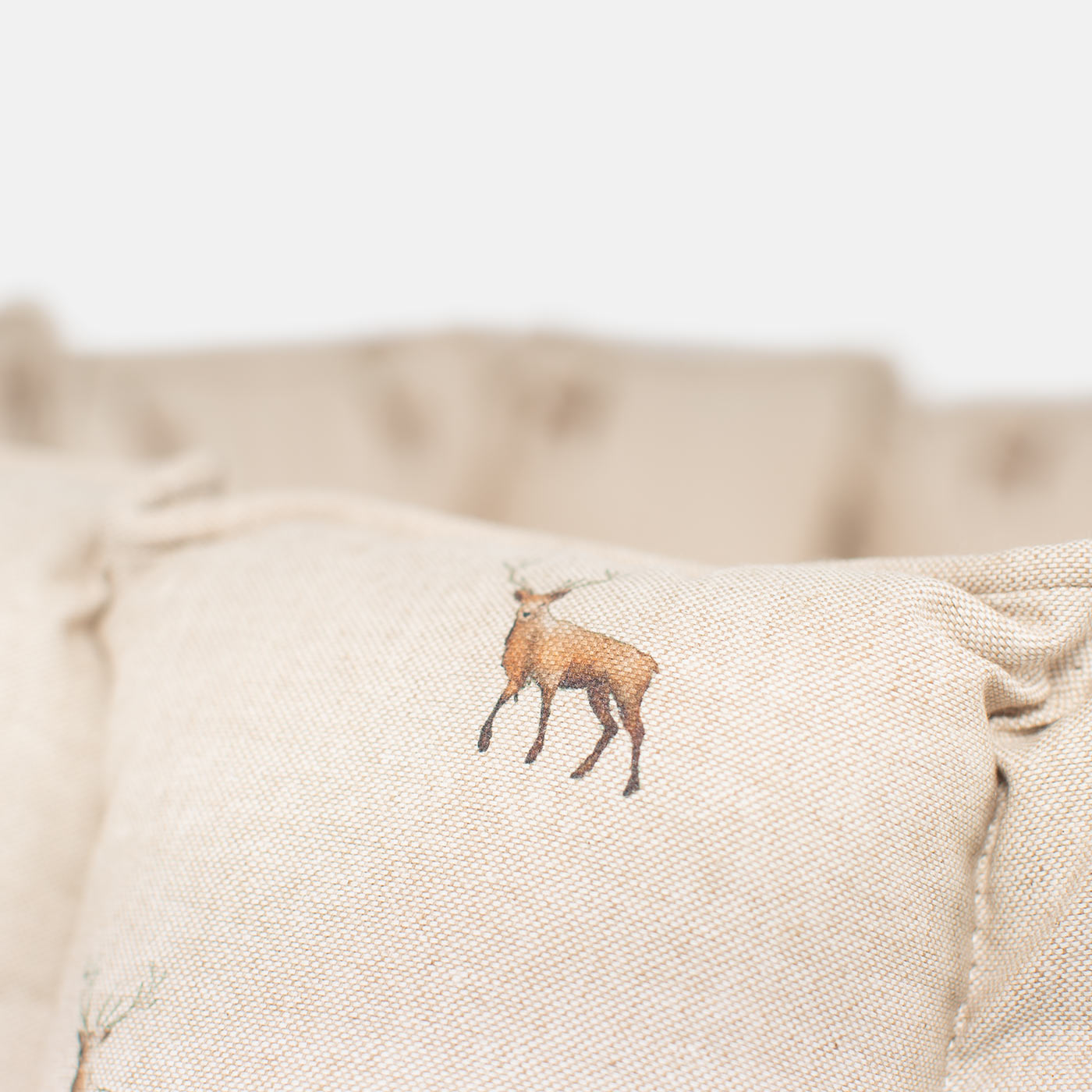 Discover the perfect high wall dog bed in the beautifully crafted woodland collection, this comfortable and cosy bed for dogs features an inner pillow with a plush fleece on the other side for a luxurious touch! Available to personalise now at Lords & Labradors    