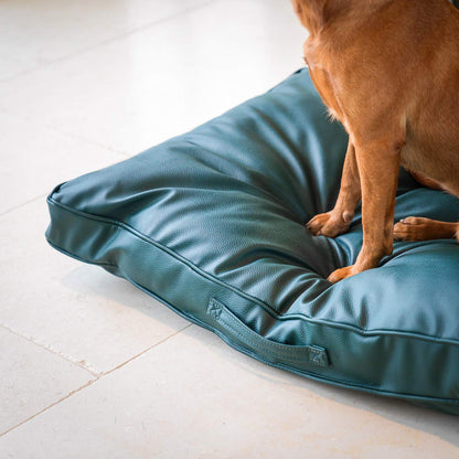 Luxury Dog Cushion in Rhino Tough Jungle Forest Faux Leather, The Perfect Pet Bed Time Accessory! Available Now at Lords & Labradors US