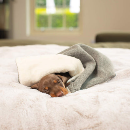 Luxury Herringbone Pet Scent Blanket collection, In Stunning Pewter Herringbone. The Perfect Blanket For Dogs, Available at Lords & Labradors US