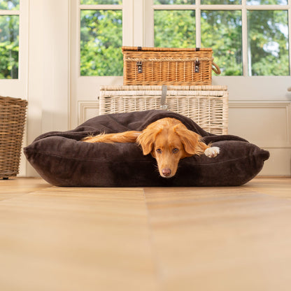 Sleepy Burrows Bed in Calming Anti-Anxiety Dusk Faux Fur by Lords & Labradors