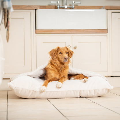 Sleepy Burrows Bed In Oyster Velvet By Lords & Labradors