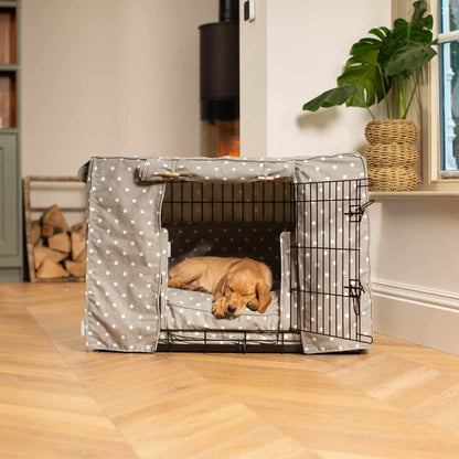 Luxury Black Dog Cage Set With Cushion, Bumper and Cage Cover. The Perfect Dog Cage For The Ultimate Naptime, Available Now at Lords & Labradors US