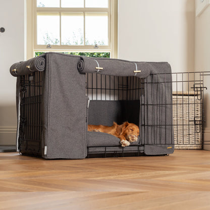 Dog Cage Set In Essentials Herdwick Graphite by Lords & Labradors