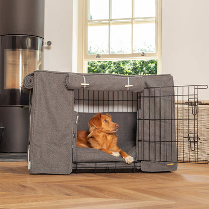 Dog Cage Set In Essentials Herdwick Graphite by Lords & Labradors