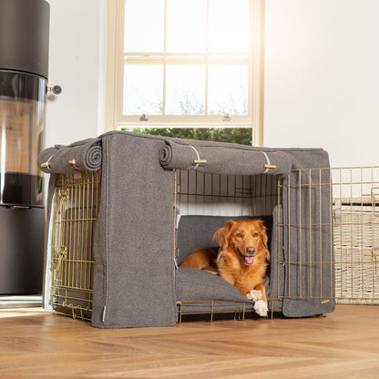 Dog Cage Set In Essentials Herdwick Graphite by Lords & Labradors