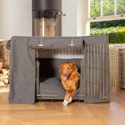 Dog Cage Set In Essentials Herdwick Graphite by Lords & Labradors