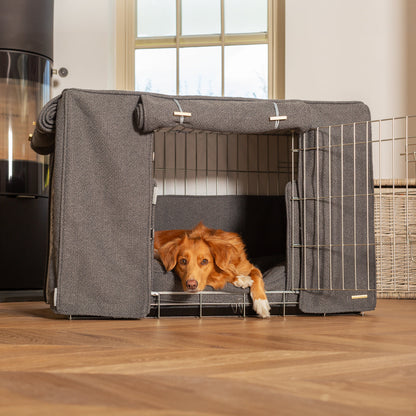 Dog Cage Set In Essentials Herdwick Graphite by Lords & Labradors