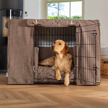 Dog Cage Set In Inchmurrin Umber by Lords & Labradors