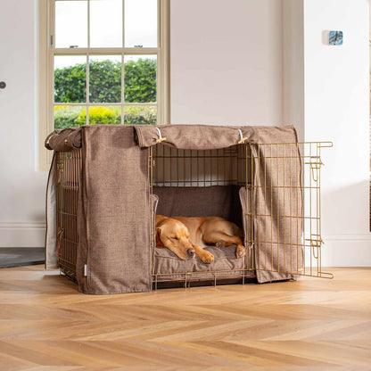 Dog Cage Set In Inchmurrin Umber by Lords & Labradors