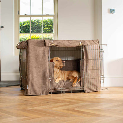 Dog Cage Set In Inchmurrin Umber by Lords & Labradors