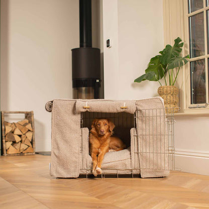 Luxury Heavy Duty Dog Cage, In Stunning Mink Bouclé Cage Set, The Perfect Dog Cage Set For Building The Ultimate Pet Den! Dog Cage Cover Available To Personalize at Lords & Labradors US
