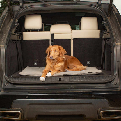 Embark on the perfect pet travel with our luxury Travel Mat in Pewter Herringbone. Featuring a Carry handle for on the move once Rolled up for easy storage, can be used as a seat cover, boot mat or travel bed! Available now at Lords & Labradors US