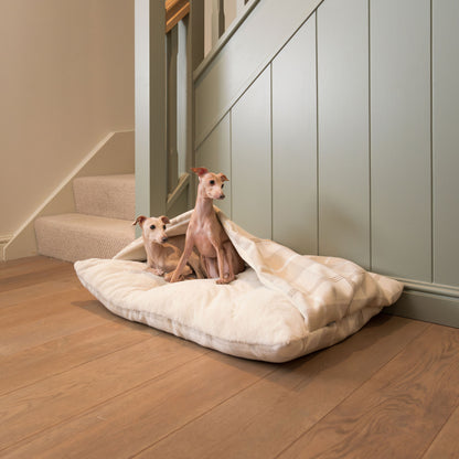 Discover The Perfect Burrow For Your Pet, Our Stunning Sleepy Burrow Dog Beds, In Natural Tweed Available Now at Lords & Labradors US