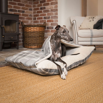 Discover The Perfect Burrow For Your Pet, Our Stunning Sleepy Burrow Dog Beds In Dove Grey Tweed Is The Perfect Bed Choice For Your Pet, Available Now at Lords & Labradors US