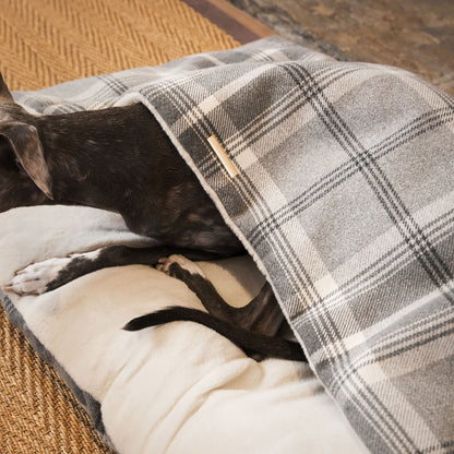 Discover The Perfect Burrow For Your Pet, Our Stunning Sleepy Burrow Dog Beds In Dove Grey Tweed Is The Perfect Bed Choice For Your Pet, Available Now at Lords & Labradors US