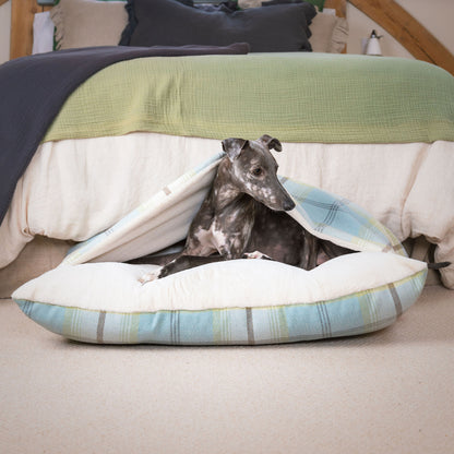 Discover The Perfect Burrow For Your Pet, Our Stunning Sleepy Burrow Dog Beds In Duck Egg Tweed Is The Perfect Bed Choice For Your Pet, Available Now at Lords & Labradors US