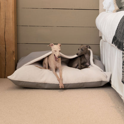 Discover The Perfect Burrow For Your Pet, Our Stunning Sleepy Burrow Dog Beds In Rhino Granite, Is The Perfect Bed Choice For Your Pet, Available Now at Lords & Labradors US