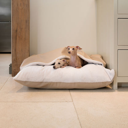 Discover The Perfect Burrow For Your Pet, Our Stunning Sleepy Burrow Dog Beds In Rhino Sand, Is The Perfect Bed Choice For Your Pet, Available Now at Lords & Labradors US