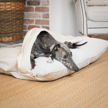 Discover The Perfect Burrow For Your Pet, Our Stunning Sleepy Burrow Dog Beds In Savanna Bone Is The Perfect Bed Choice For Your Pet, Available Now at Lords & Labradors US