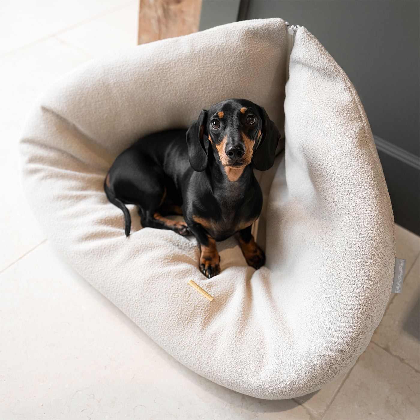 Luxury Dog Cushions & Beds, Squash 'Em in Alabaster, The Perfect Snuggly Cave For Dogs To Burrow! Available Now at Lords & Labradors US