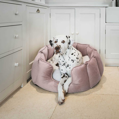 High Wall Dog Bed In Blossom Velvet By Lords & Labradors