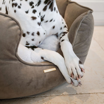 High Wall Dog Bed In Clay Velvet By Lords & Labradors