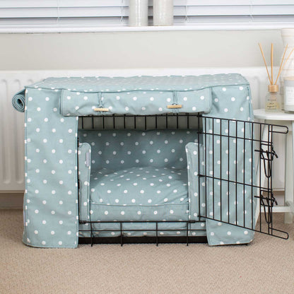 Luxury Silver Dog Cage Set With Cushion, Bumper and Crate Cover. The Perfect Dog Crate For The Ultimate Naptime, Available Now at Lords & Labradors US