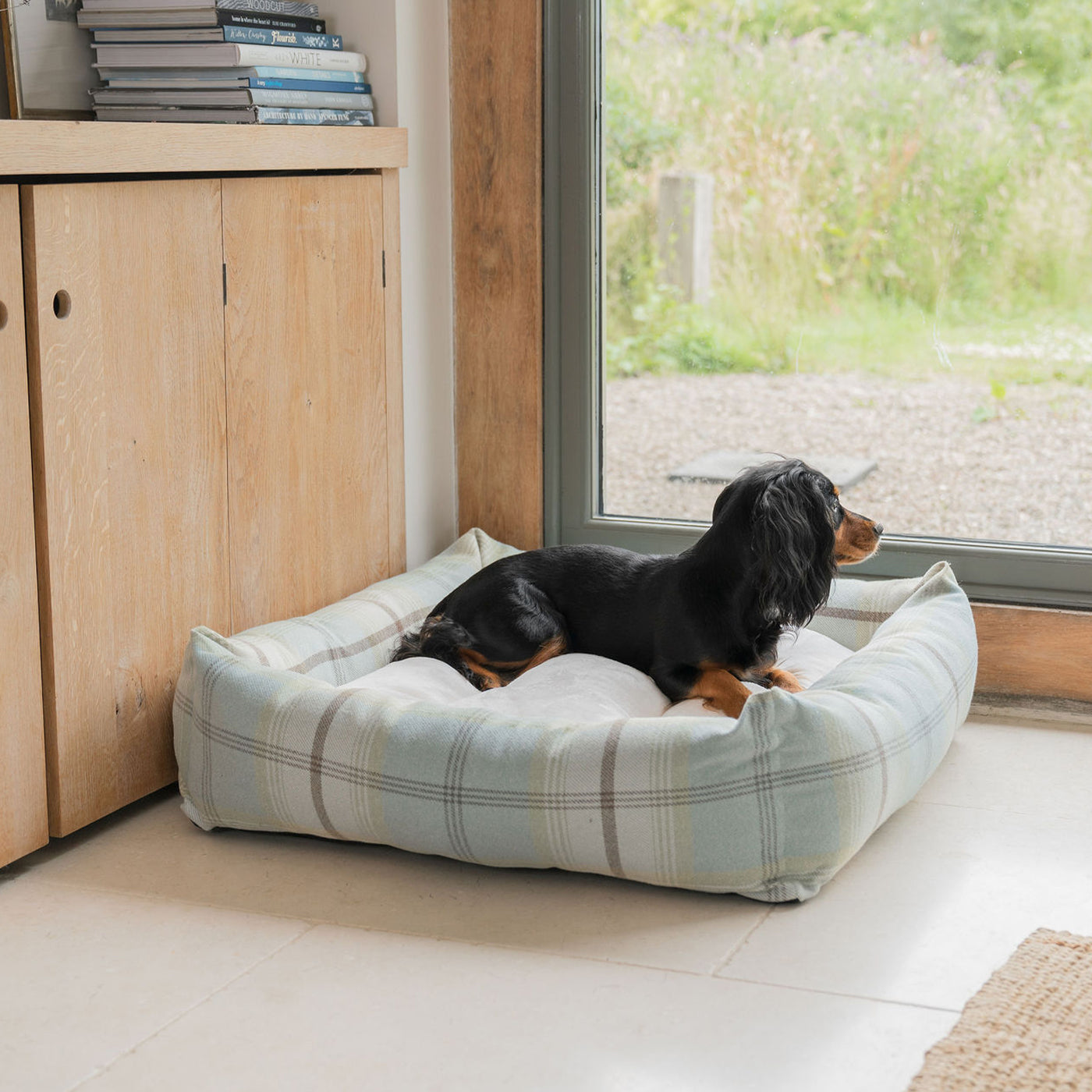 Neutral dog bed best sale