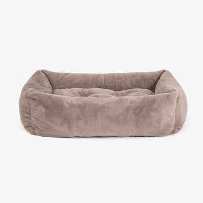 Cozy & Calming Puppy Cage Bed in Calming Anti-Anxiety Fawn Faux Fur by Lords & Labradors