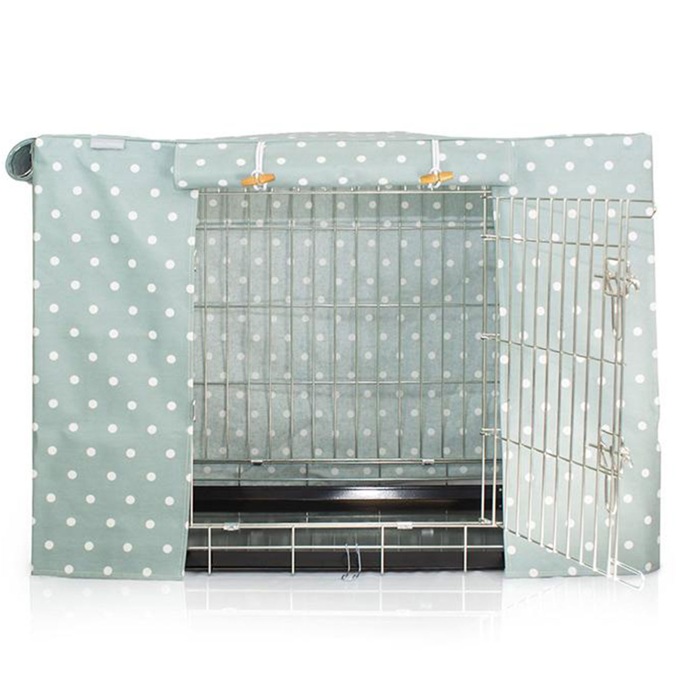 Discover Our Heavy-Duty Dog Cage With Duck Egg Spot Oil Cloth Cage Cover! The Perfect Crate Accessory For The Ultimate Pet Den at Lords & Labradors US