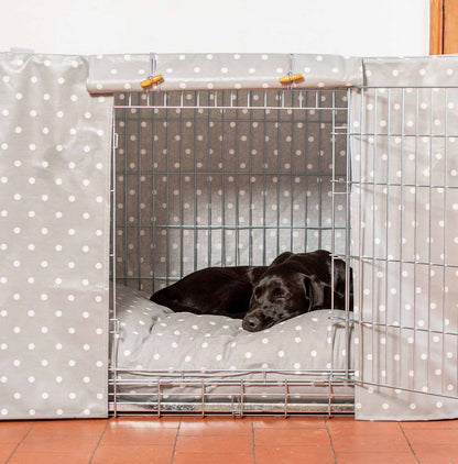 Luxury Silver Dog Cage Set With Cushion and Cage Cover. The Perfect Dog Cage For The Ultimate Naptime, Available Now at Lords & Labradors US