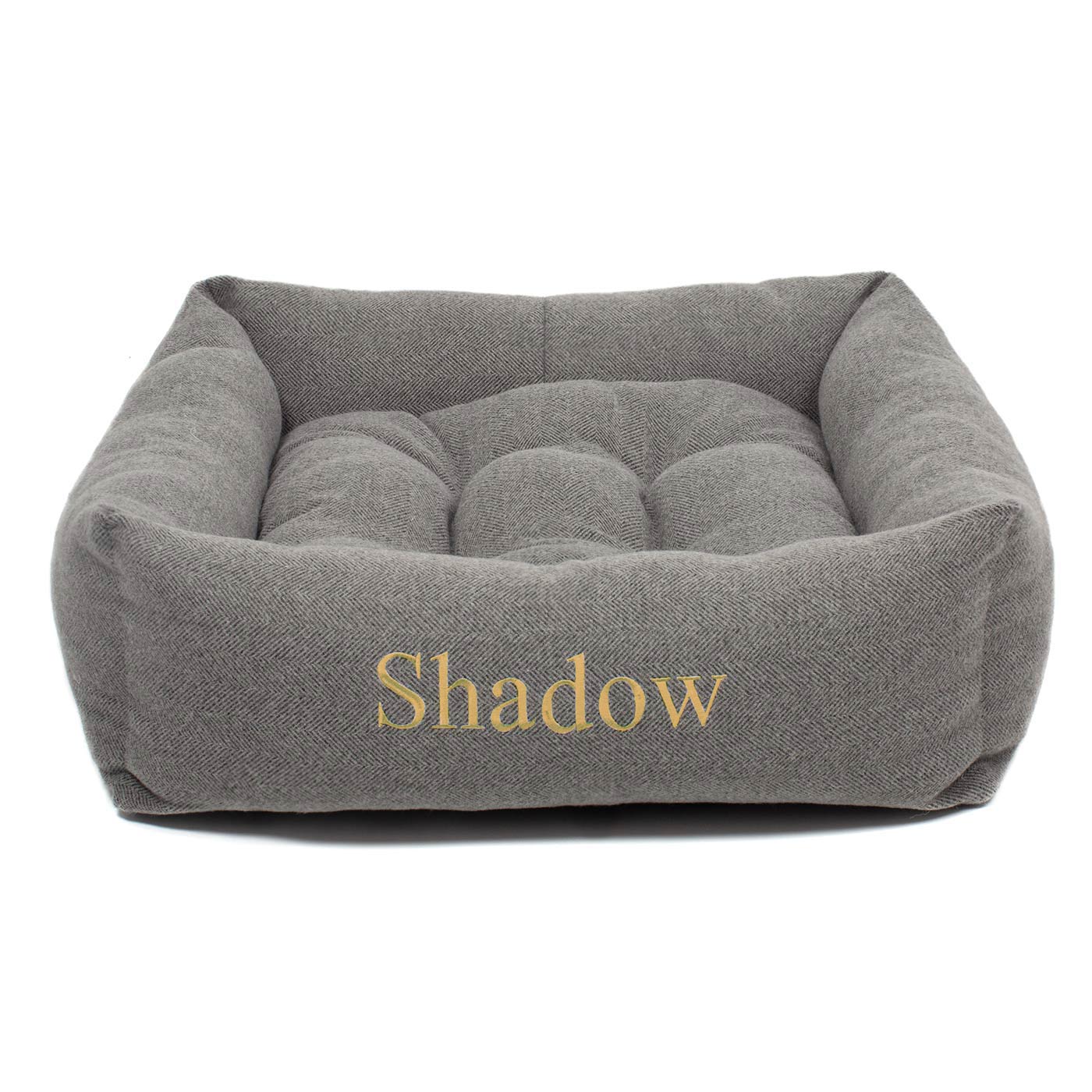 Herringbone Tweed Box Bed For Dogs | Luxury Dog beds