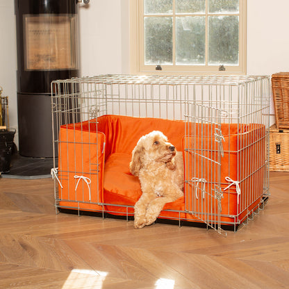 Dog Cage Bumper in Pumpkin Velvet by Lords & Labradors