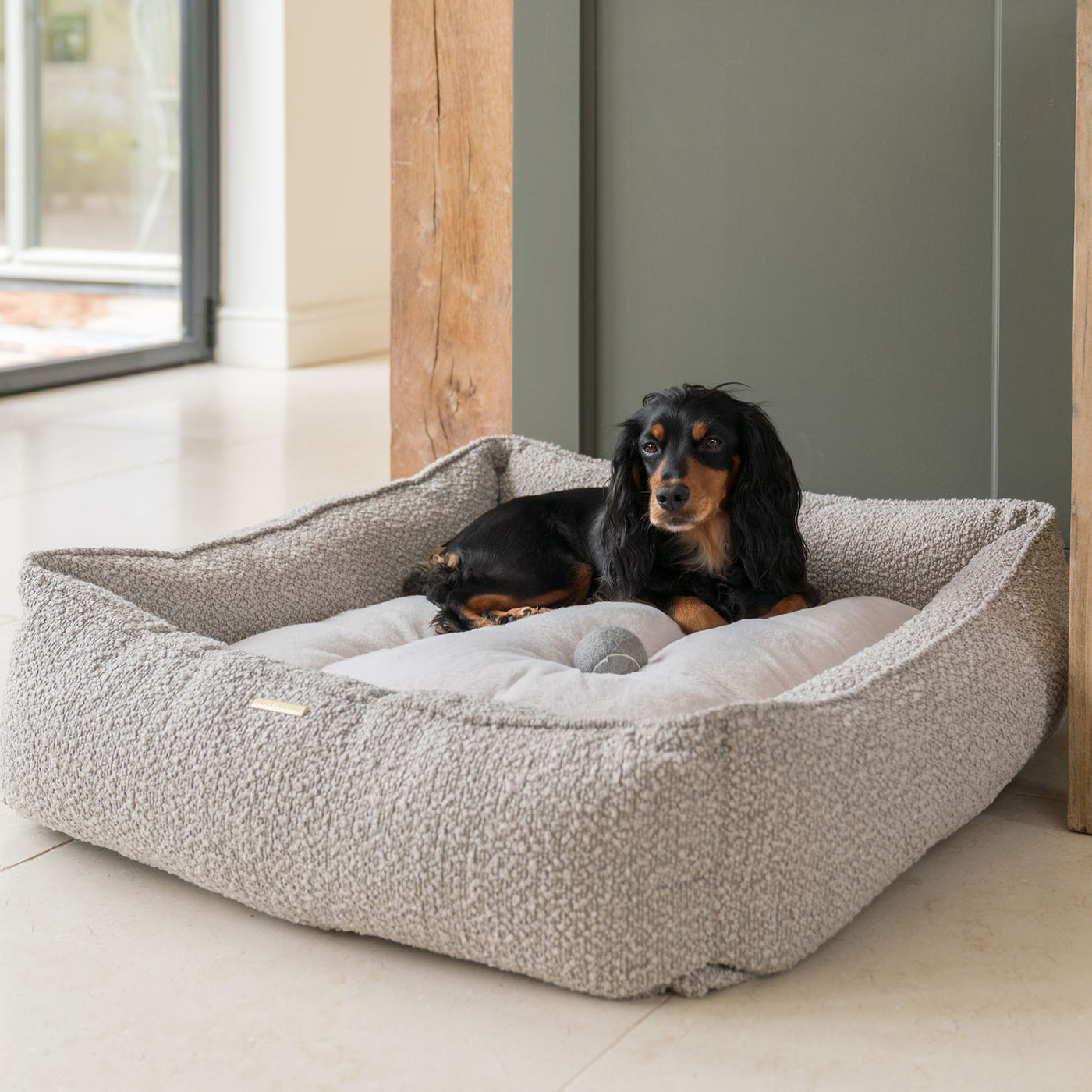 Box Bed For Dogs in Bouclé by Lords & Labradors